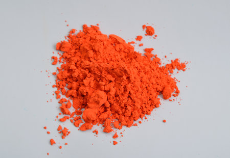 Lead II,IV oxide, also called red lead or minium, is the inorganic compound with the formula Pb3O4.の写真素材
