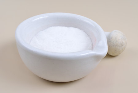 Sodium bicarbonate IUPAC name: sodium hydrogencarbonate, commonly known as baking soda or bicarbonate of sodaの写真素材