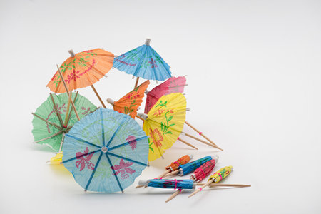 Oriental style cocktail sticks isolated on a white background.の写真素材
