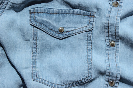 Pocket blue denim shirt