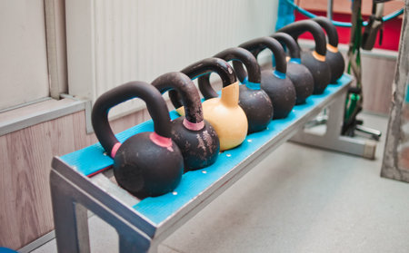 Rack with kettlebell. Functional training equipmentの写真素材