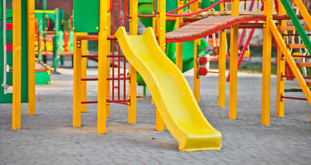 Children's slide oundoor close upの写真素材