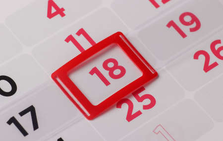 Calendar planner for month, 18 day of monthの写真素材