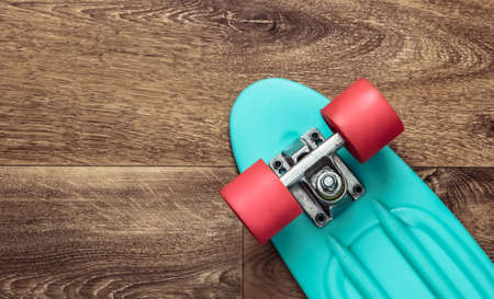 Cruiser board on the floor. Top viewの写真素材