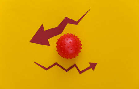 Chovid 19 statistics rise and fallの写真素材