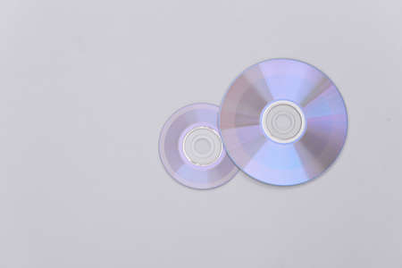 Compact diss on white background. top viewの写真素材