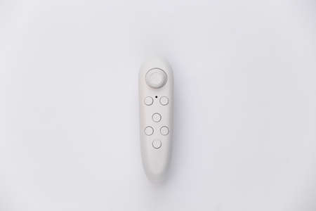 Modern joystick on white background. top view. Gadgets and devices. flat lay
