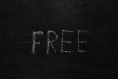 Word free chalk hand drawn on blackboardの写真素材