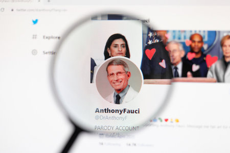 Odessa, Ukraine - December 17, 2020: Anthony Fauci Official twitter web page on screen through...