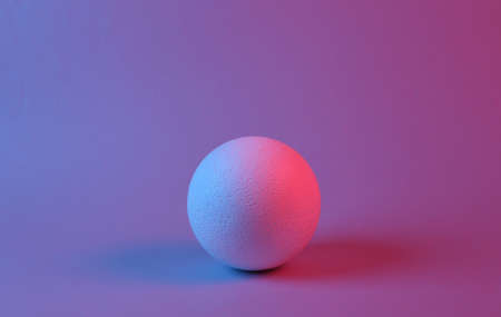 Ball in red-blue neon light. minimalism.の写真素材