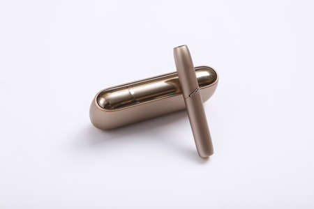 Tobacco heating system on white background.の写真素材