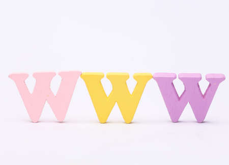 Word www from colored letters isolated on white background. world wide webの写真素材