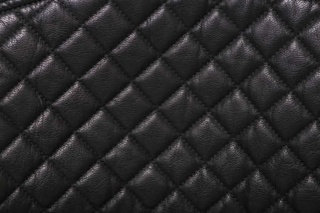 Surface squares of black leather textureの写真素材