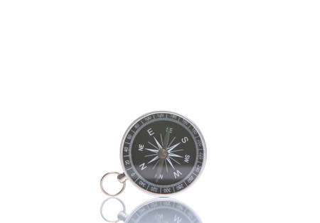 Compass isolated on white background with reflectionの写真素材