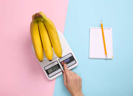 Diet, weight loss, calorie counting concept. Top view