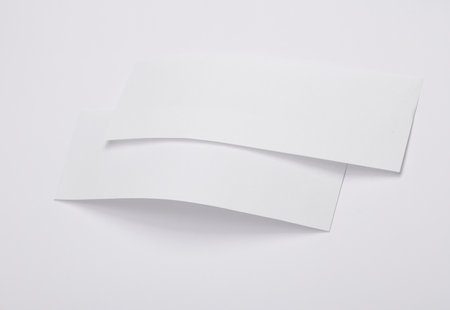 Blank white concert tickets or banners mockup isolated on white backgroundの写真素材