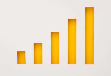 Charts cut out of paper hole. business conceptの写真素材