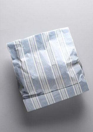 Paper bag on gray background