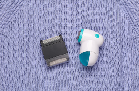 Fabric pilling devices on sweaterの写真素材
