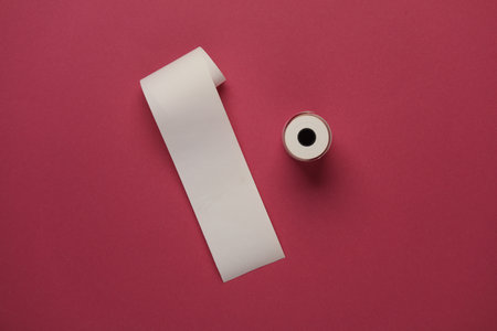 Blank Cash Receipt Sales Check on pink background