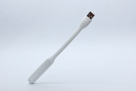 USB floating lamp on a gray backgroundの写真素材