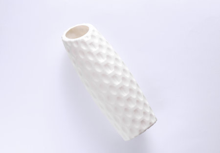 Plastic vase isolated on white backgroundの写真素材