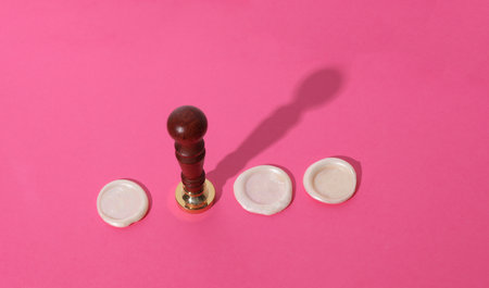 Vintage Stamp with Sealing Wax. Creative Layout
