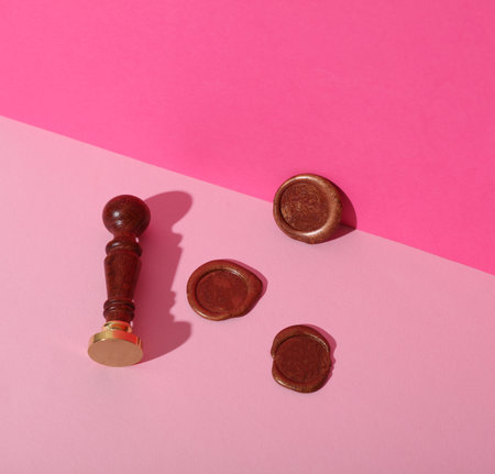Vintage Stamp with Sealing Wax. Creative Layoutの写真素材