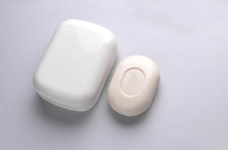White plastic soap dish mockup