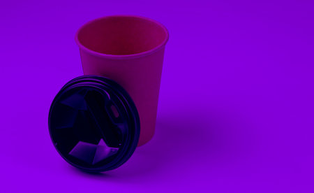 Disposable empty coffee cup with natural materials. Eco friendly conceptの写真素材