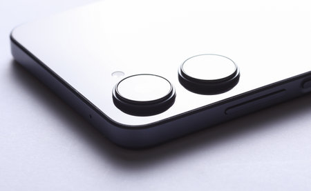 The back side of a modern smartphone with a dual camera