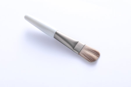 Makeup brush on a white backgroundの写真素材