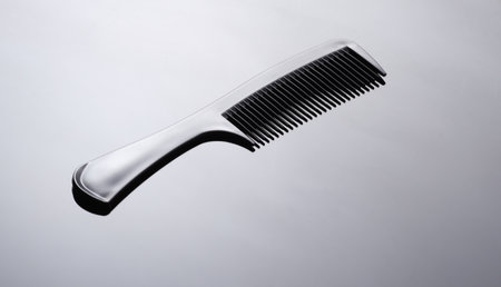 Plastic comb on black background close upの写真素材