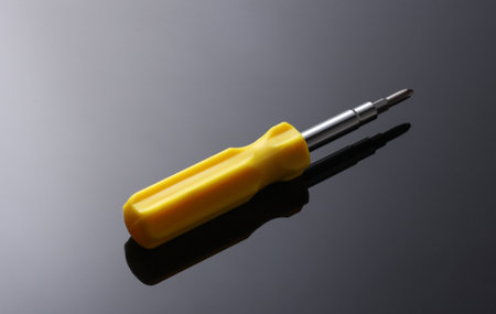 Screwdriver on a black background close-upの写真素材