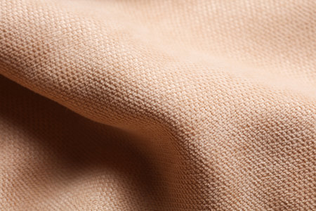 Beige microvelour texture. Fabric wavy backgroundの写真素材