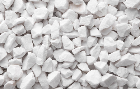 Lots of White Pebbles Close Up