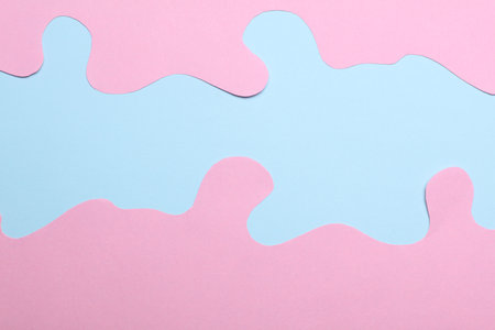 Paper cut wavy blue pink background