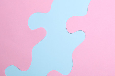 Paper cut wavy blue pink background