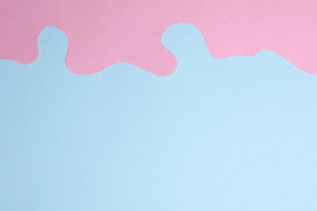 Paper cut wavy blue pink background