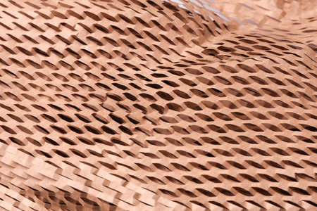 honeycomb cardboard filler for transportation close upの写真素材