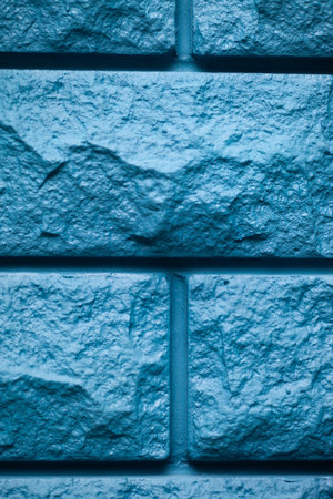 Blue brick wall texture close up