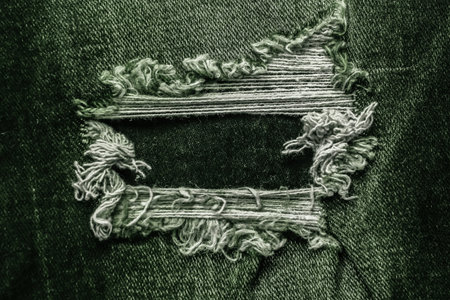 Torn jeans close up. Denim textureの写真素材