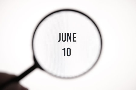Date June 10 through the magnifying glass on the screen