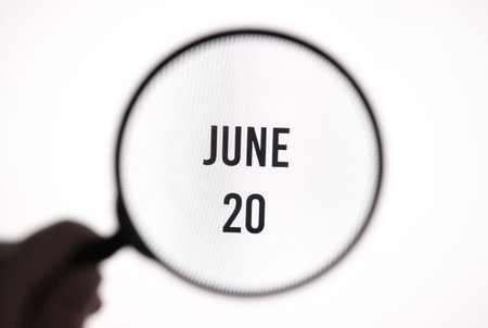 Date June 20 through the magnifying glass on the screen