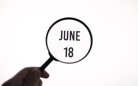 Date June 18 through the magnifying glass on the screen