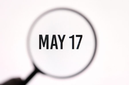 Date May 17 through the magnifying glass on the screen