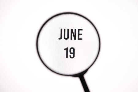 Date June 19 through the magnifying glass on the screen