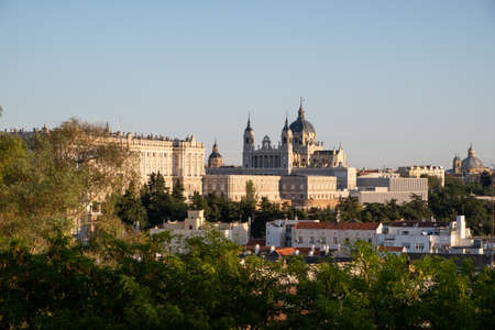 Cathedral and Royal Palace, Madridのeditorial素材