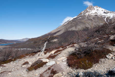 Springtime in Argentina. A walking track in Patagonia, near the village of El Chalten, Argentina.の写真素材