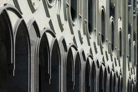 Tbilisi, Georgia - August 2020: Georgian Museum of Fine Arts at Rustaveli Avenue. The exterior is impressive for it's size and interesting architecture.のeditorial素材